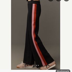Maeve Black Track Pants and Jacket with Red and Pink Stripes